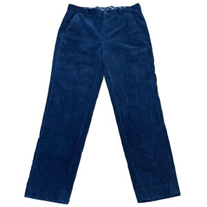 Brooks Brothers Mens Corduroy Navy Blue Pants Flat Front Size 34x32 Stretch